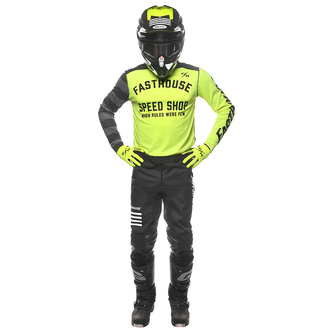 FASTHOUSE CARBON ETERNAL MX DRES - CRNA/FLUO