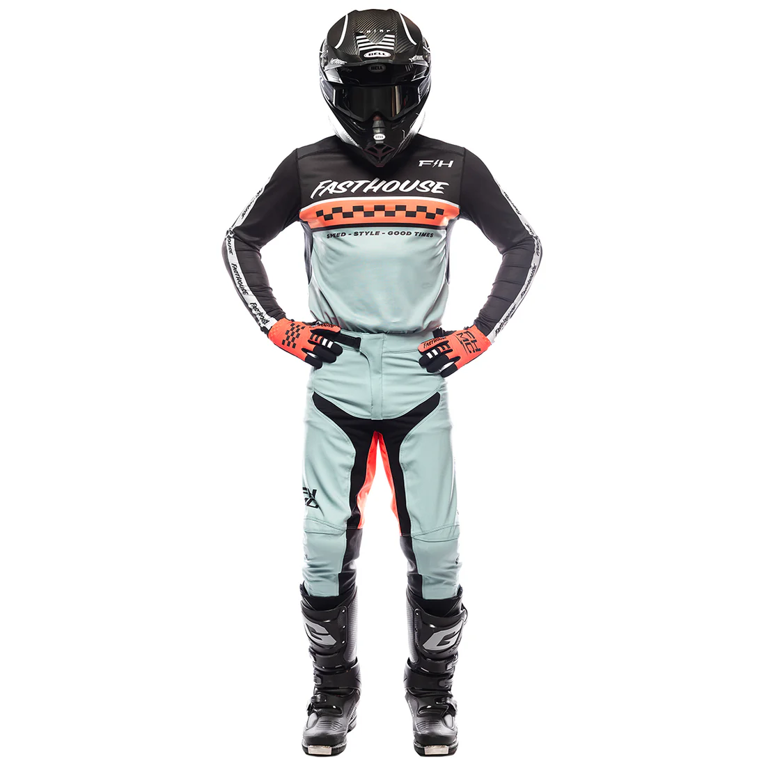 FASTHOUSE ELROD FORMULA MX HLAČE - MODRA/RDEČA/CRNA
